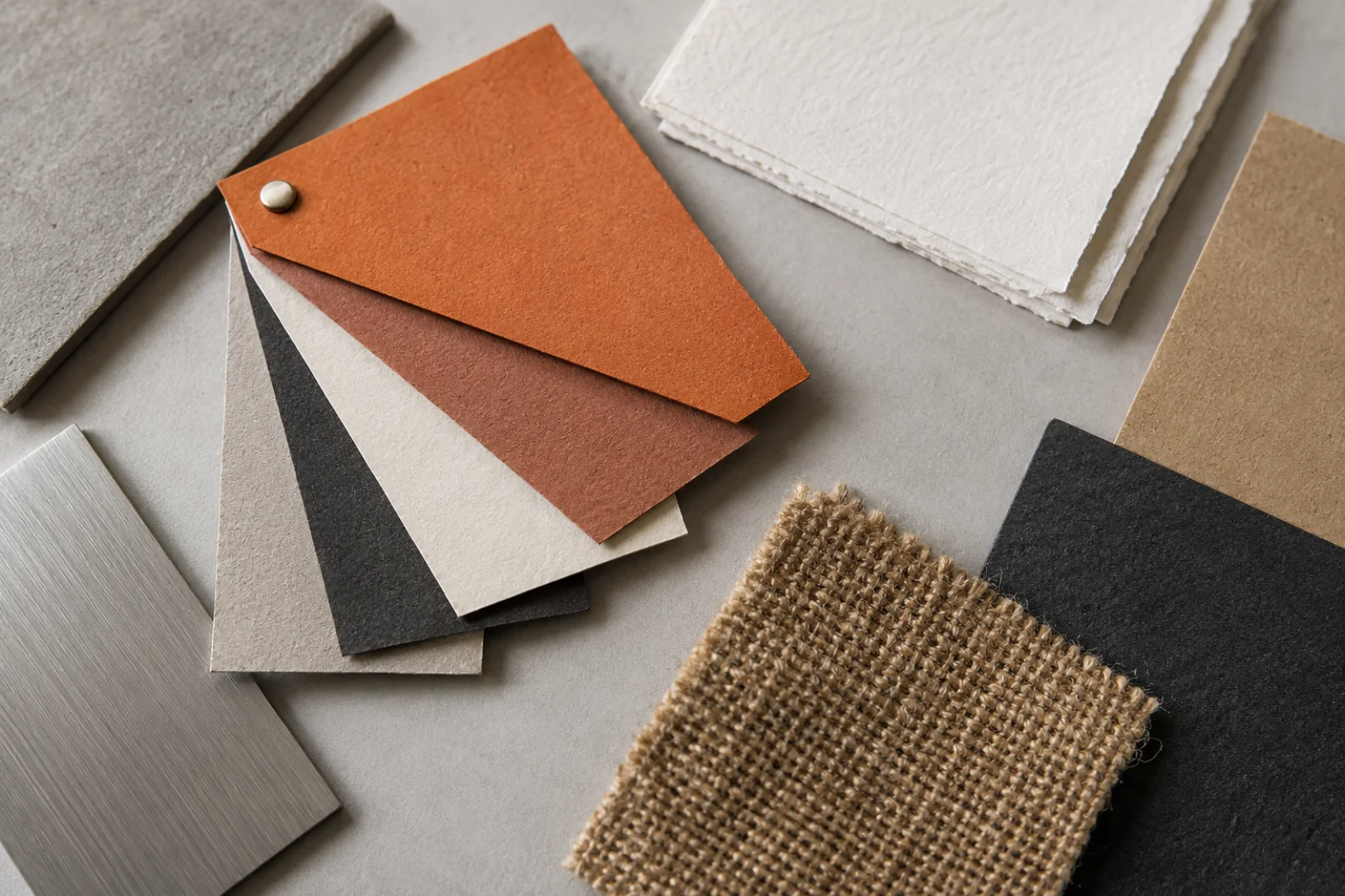 Papier, Farb- und Materialmuster als visuelle Designstudie